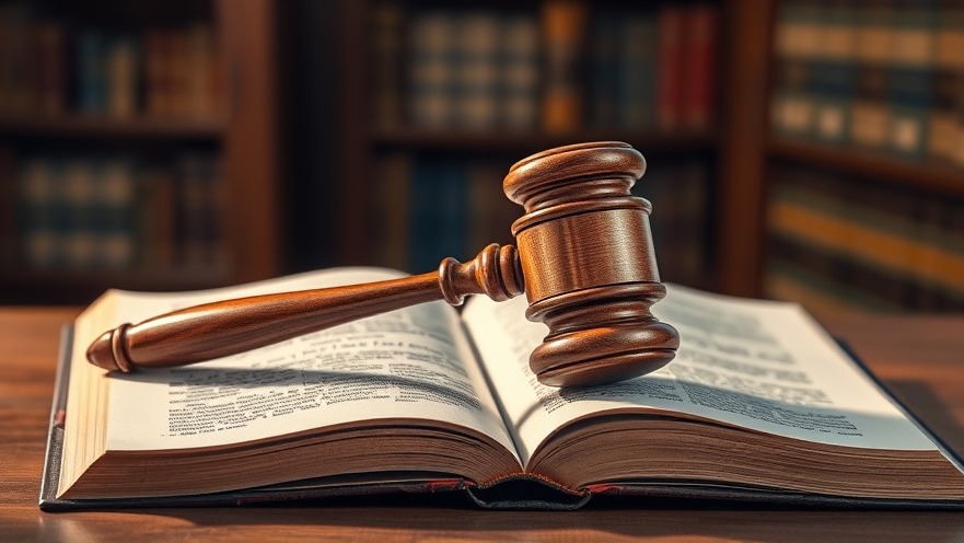 Wooden gavel on law book, highlighting self-defense laws and responsible gun ownership.