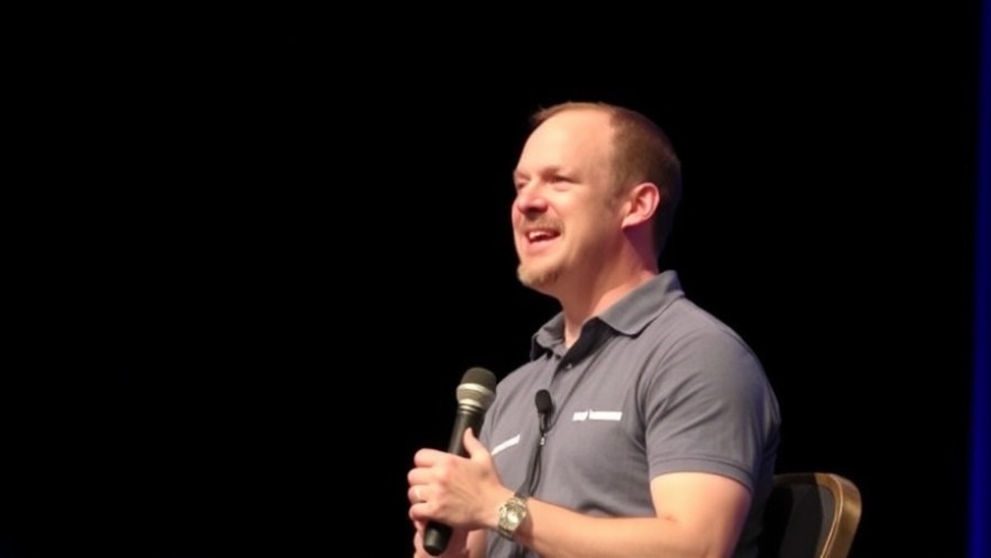 Tim Ferriss at Career Crossroads event discussing career reinvention and personal growth.