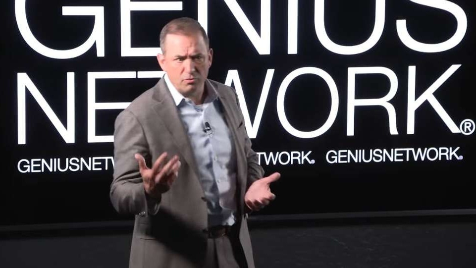 Coaching strategies to elevate team performance: confident man with motivational text.