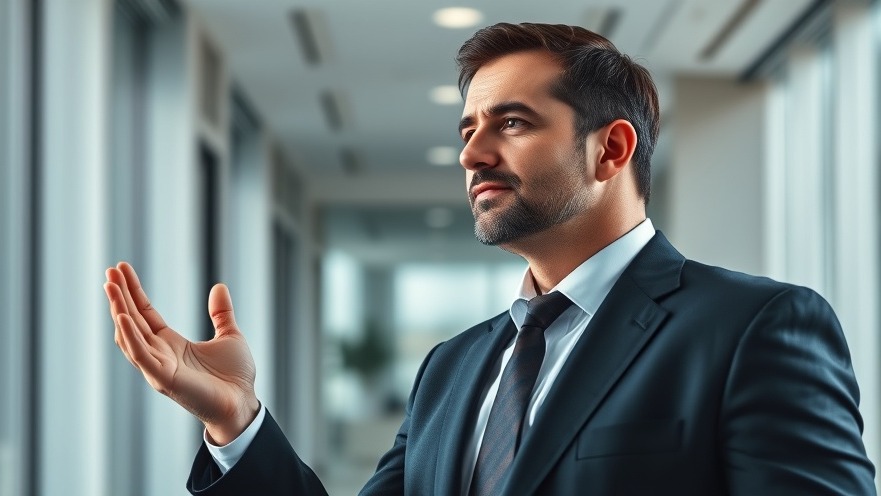 Confident business leader exemplifying business agility in a modern office.