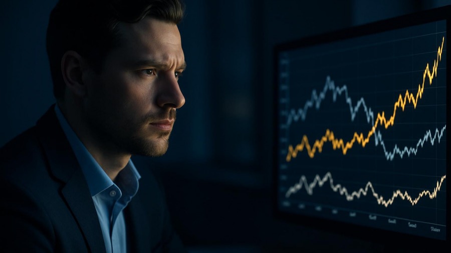 Confident analyst watches gold price surge, highlighting precious metals rally.