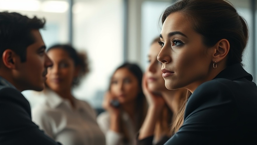 Confident young professional practicing active listening in a team discussion.