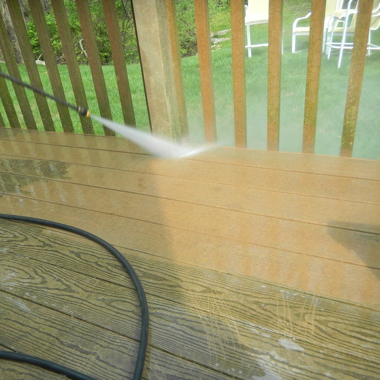 washing a deck