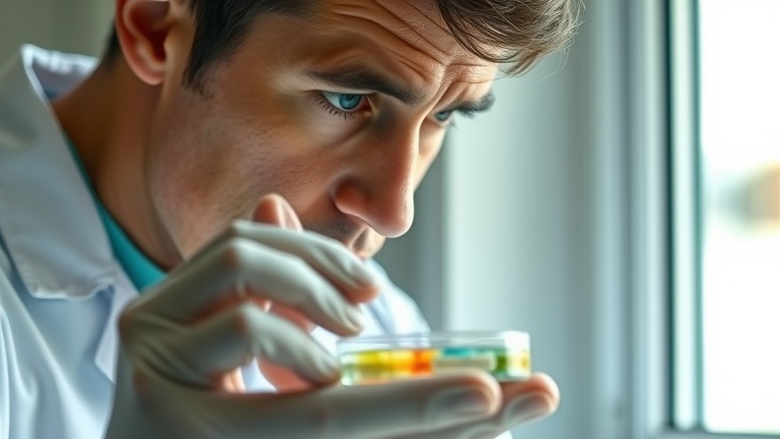 Healthcare professional assessing mold exposure sample, highlighting health implications.