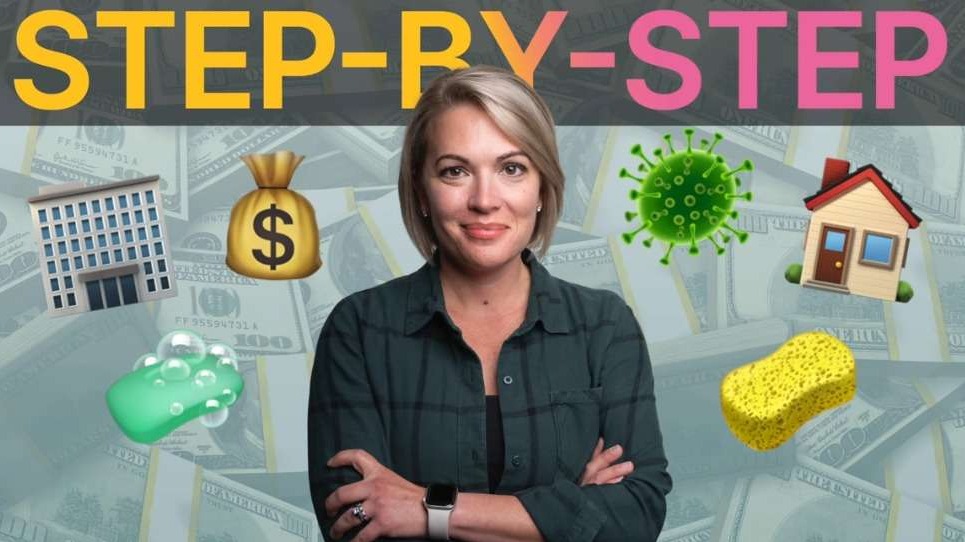 Woman contemplating cleaning business model options with earnings.