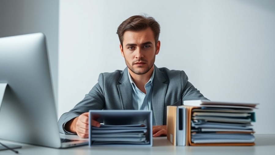 Confident professional focused on strategic project prioritization at minimalist desk.