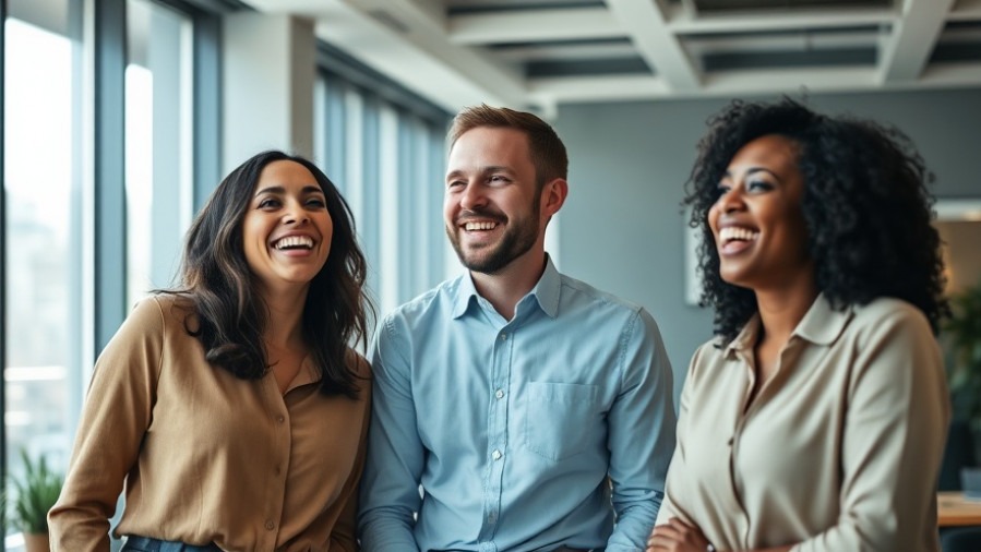 Diverse professionals enjoying work-life balance in a bright, modern office.
