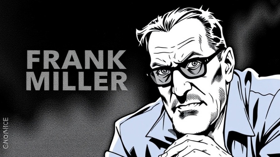 Frank Miller, a comic book writer, showcasing storytelling innovation in graphic novels.