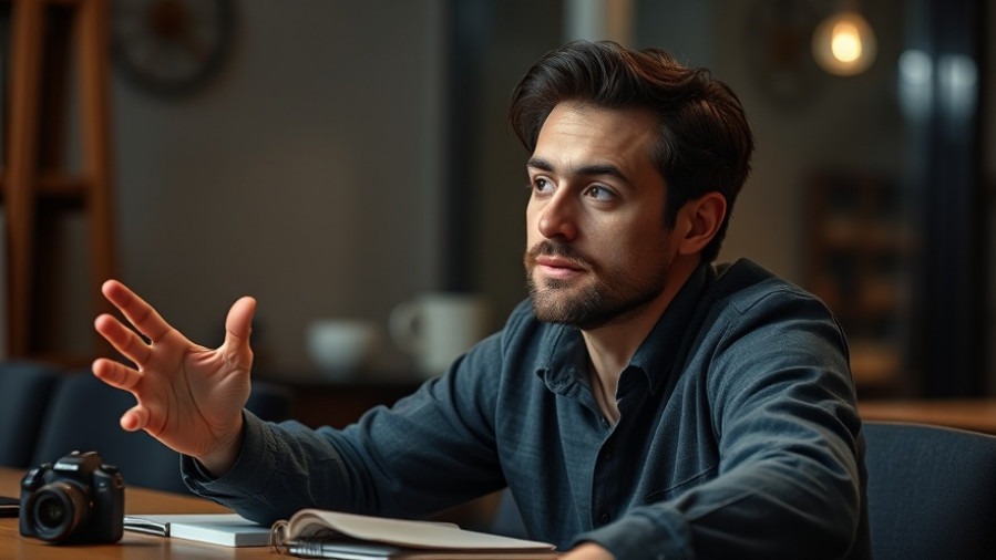 Thoughtful person engaged in storytelling, embodying effective brand narratives.