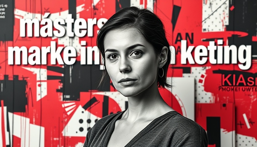 Modern pop-art portrait of a woman; masters in marketing concept.