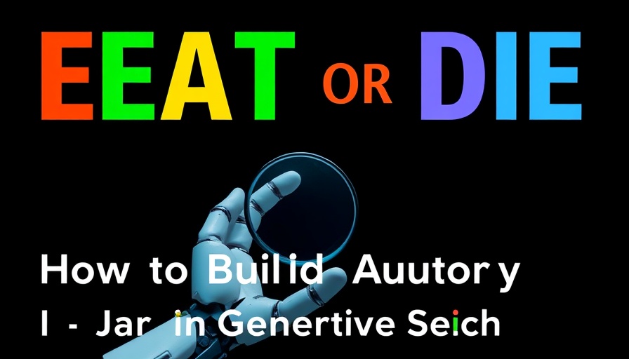 Text poster on building authority online in generative search.