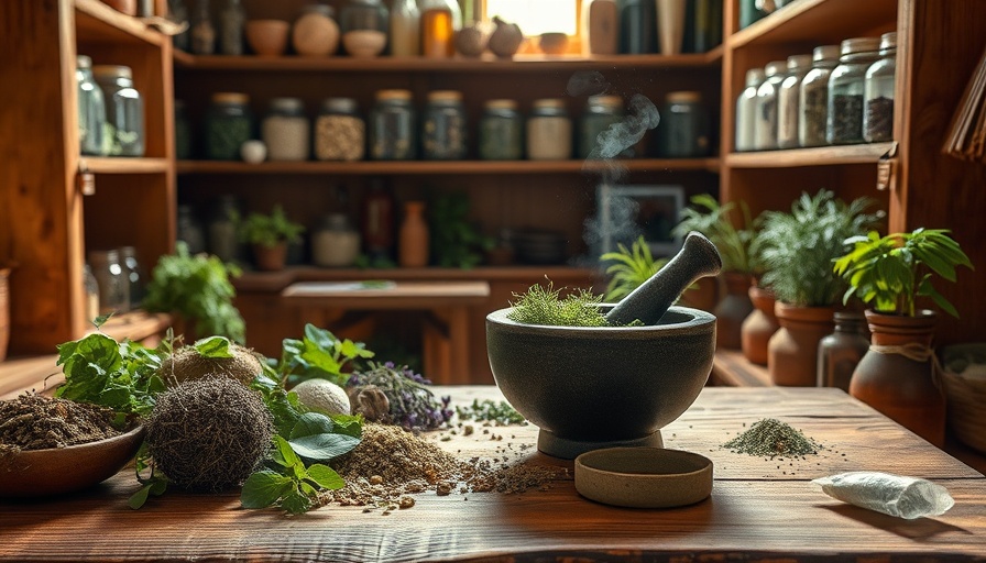 Serene herbalism workspace with dried herbs for starting your herbalism journey.