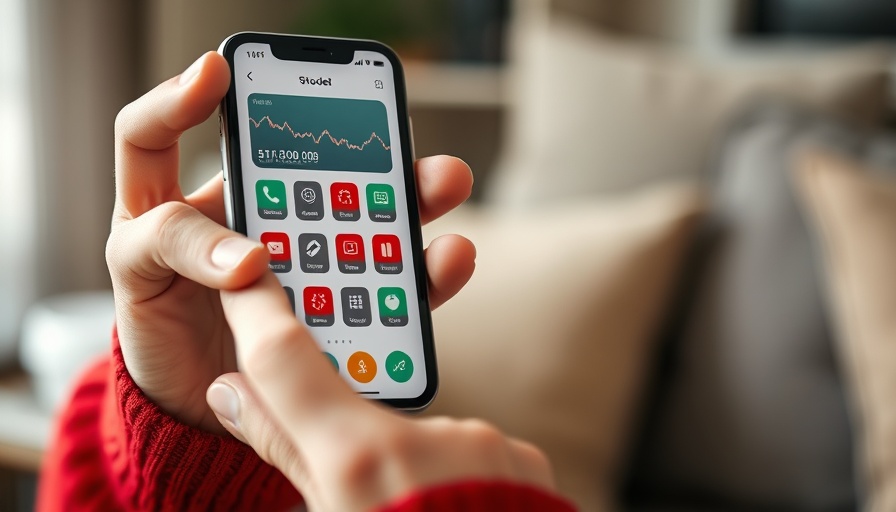Modern finance management app showcasing AI Stock Market Trends on smartphone.