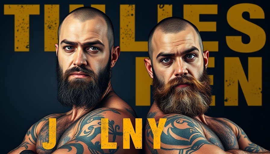 Controlling Inhibition: Two determined men against graphic text background.