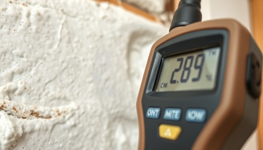 Checking insulation moisture during flush cladding installation with meter.