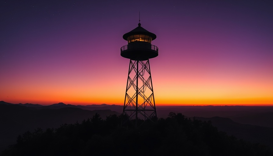 Best spots in the Smoky Mountains: Twilight view of observation tower.