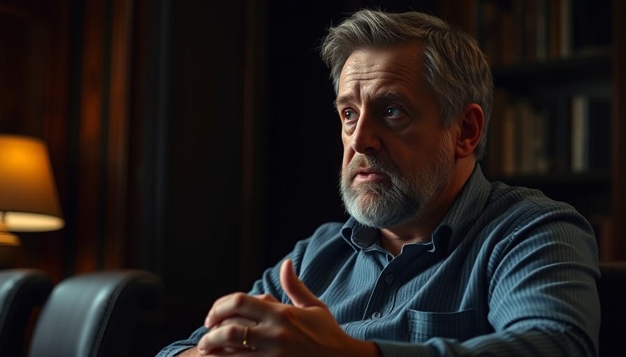 Man discussing Best Defense Against Major Disease in a dimly lit room.