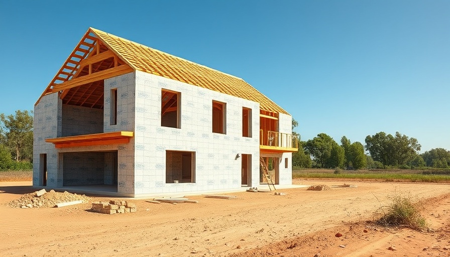 Eco-friendly building with energy-efficient materials under construction.