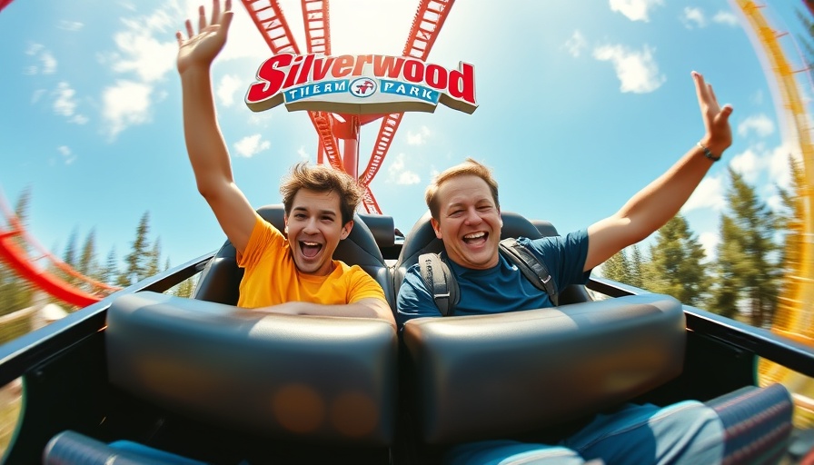 Thrilled group on a coaster ride at Silverwood Theme Park Idaho.