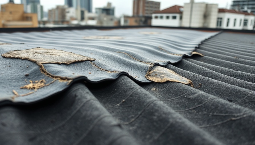 Damaged roofing membrane with visible wrinkles needing fix.