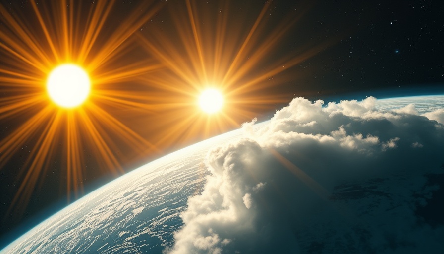 Solar geoengineering concept with sun and Earth illustration.