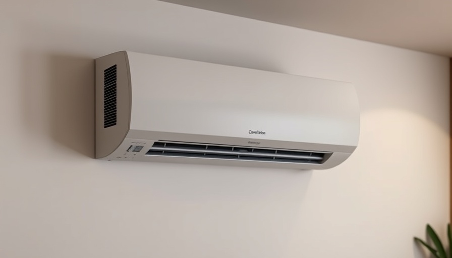 Sleek oversized minisplit unit in a modern home interior, efficiently cooling.