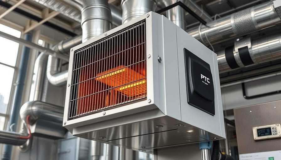 PTC heater for fresh air intake in a sleek industrial setting