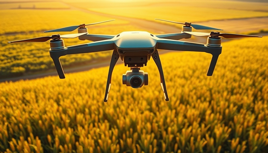High-tech drone scanning farmlands for farming with data, not chemicals.