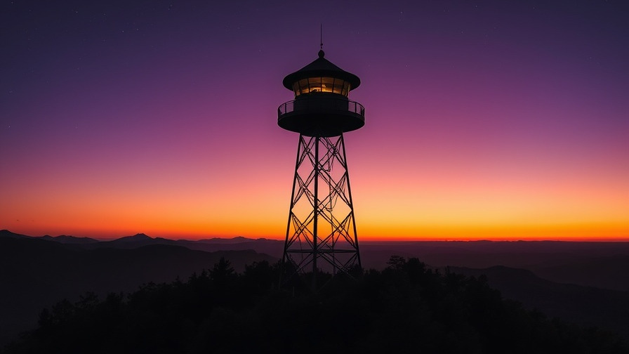 Best spots in the Smoky Mountains: Twilight view of observation tower.