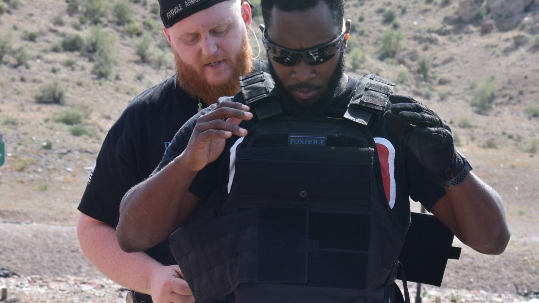 High-quality steel for body armor showcased in civilian protective equipment.