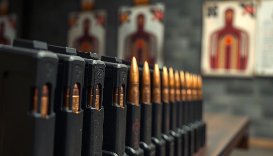 New guns just came out: handgun magazines in shooting range.