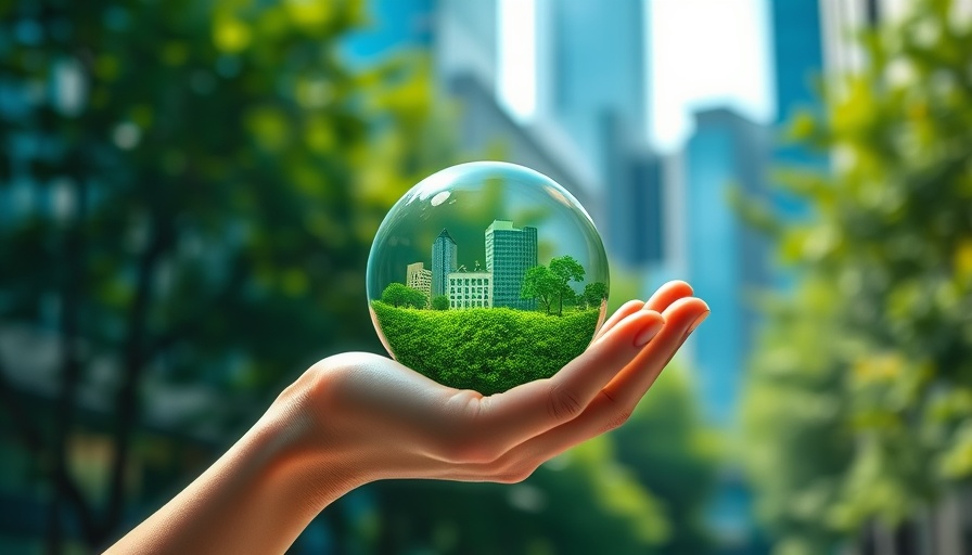 Hand holding eco-friendly icon for LEED v5 certification
