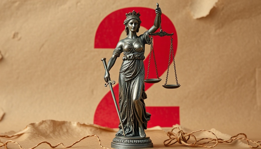 Intricate Lady Justice with red number two, symbolizing justice themes.