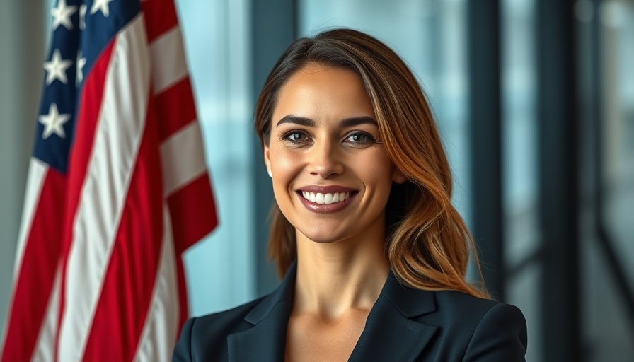 Former ATF Official Joins Everytown: confident woman posed with an American flag.