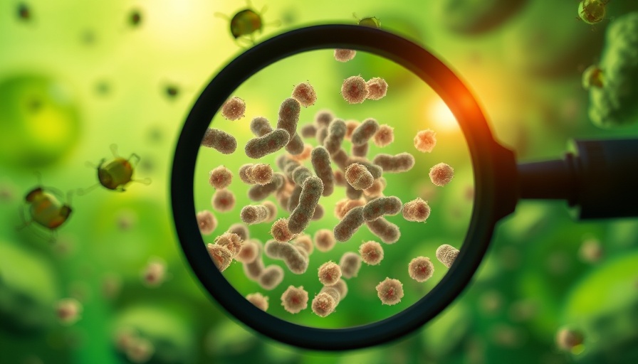 Magnified bacteria visualization, emphasizing Legionella risk.
