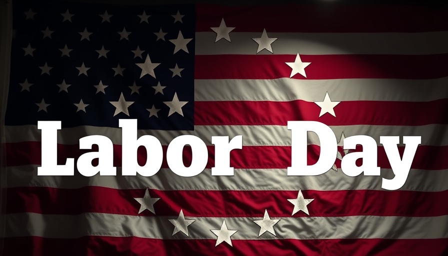Labor Day text over American flag illustrating the significance of Labor Day.