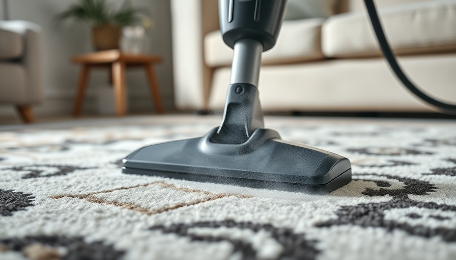 Steam cleaning dog rug with close-up of steam cleaner nozzle in action.