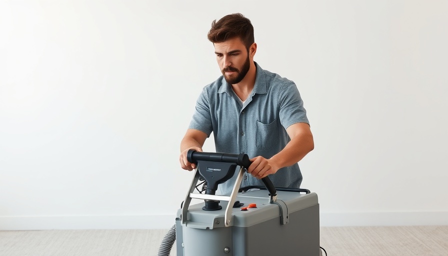 Foreclosure Carpet Cleaning process in an empty room with a cleaning machine.
