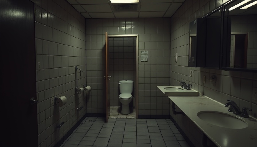 Public restroom impacting business image with cleanliness issues.