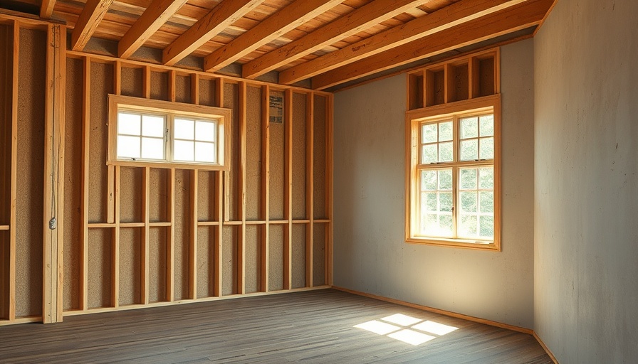 Partially constructed room showing window installation flaws, with exposed framing.