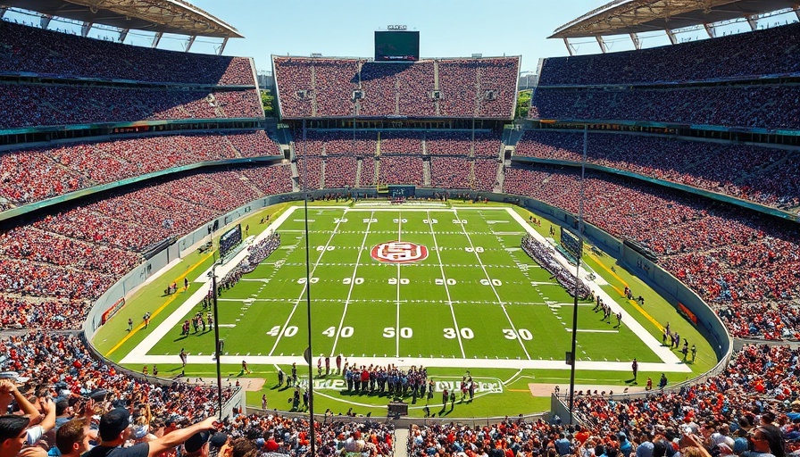 NFL stadium with clean aesthetic and vibrant crowd, highlighting cleanliness and energy.