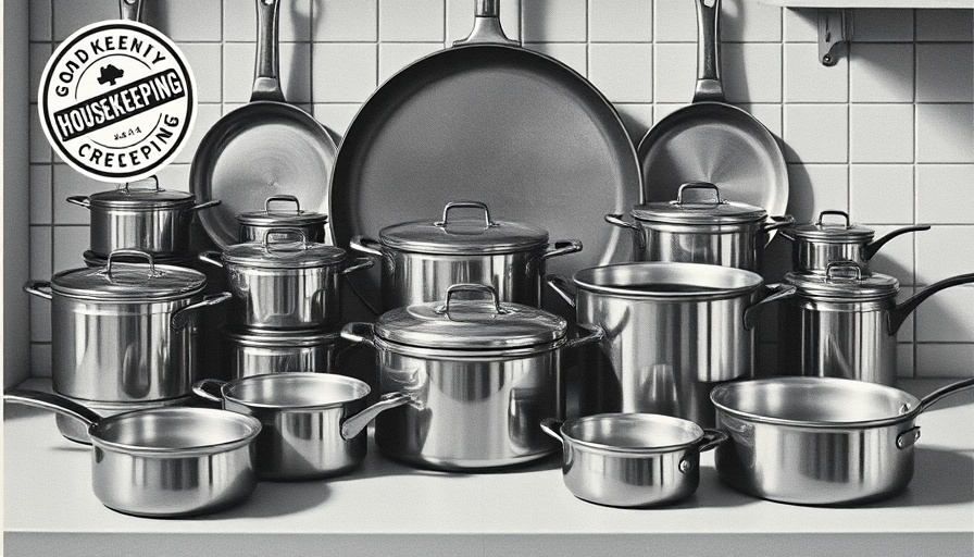 Vintage kitchenware ad with pots reflecting PFAS in Building Materials Health Risks.