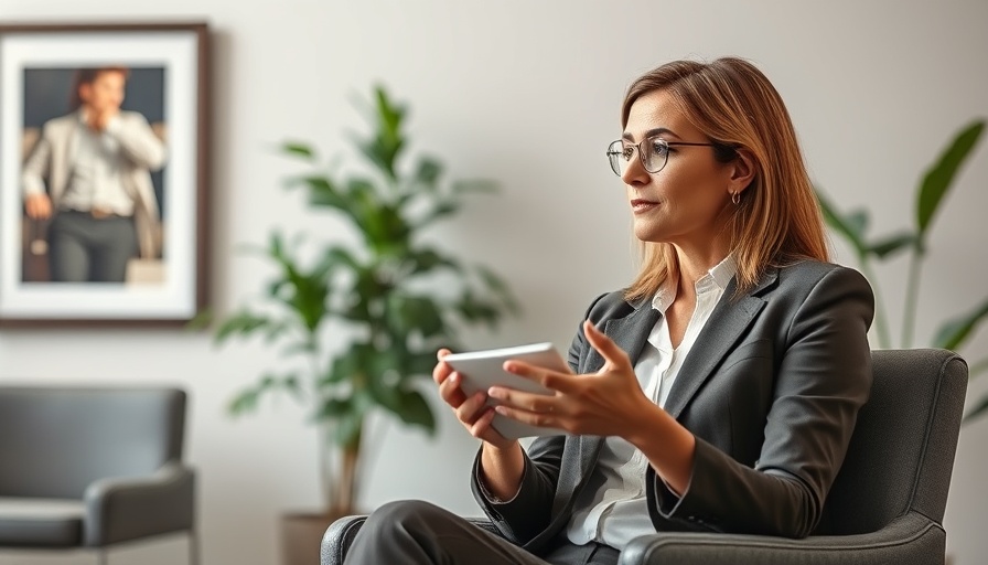 Confident woman discussing strategy in an office, tripled conversion rates.