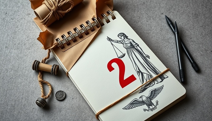 Symbolic notebook illustration depicting legal imagery for long CCW wait times California.