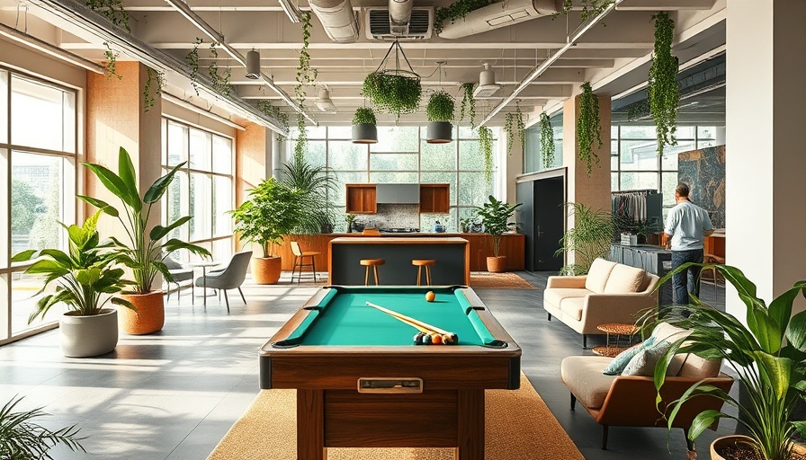 Sustainable design for hotels and offices: eco-friendly office lounge.