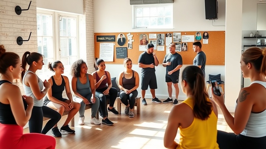 Community engagement in fitness showcased in a warm gym with diverse members.
