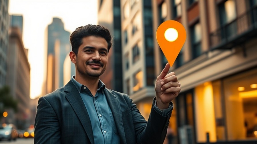 Professional marketer showcasing local search optimization at golden hour.