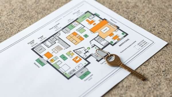 Floor plan with key representing New Home Starts Metric.