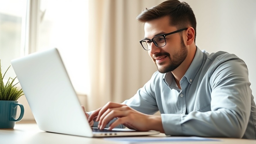 Confident small business owner analyzing effective landing pages on a laptop.