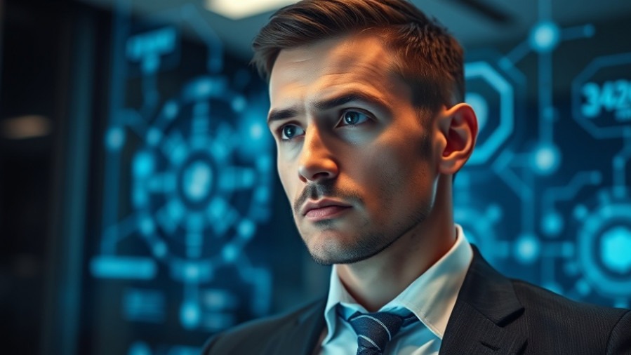 Confident leader in cool office, demonstrating agentic AI and leadership skills.